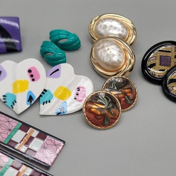 Lot Of Vintage Earrings (8) - Picture 3 of 4